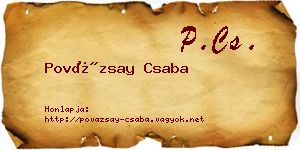 Povázsay Csaba névjegykártya